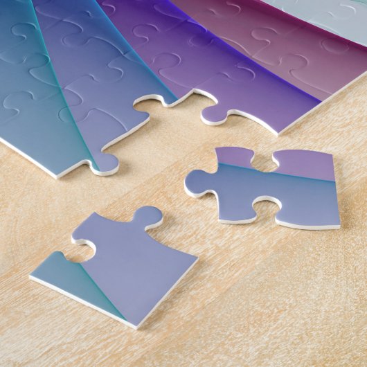 Modernes Abstraktes Rosa Blau Türkisches Fraktal K Puzzle (Seite)