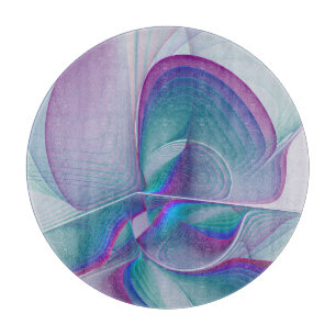 Modernes Abstraktes Rosa Blau Türkisches Fraktal K Schneidebrett