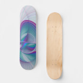 Modernes Abstraktes Rosa Blau Türkisches Fraktal K Skateboard (Vorderseite)