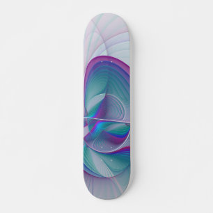 Modernes Abstraktes Rosa Blau Türkisches Fraktal K Skateboard