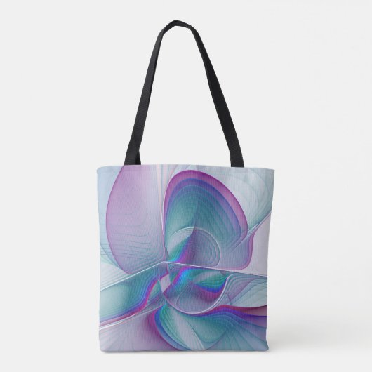 Modernes Abstraktes Rosa Blau Türkisches Fraktal K Tasche (Rückseite)