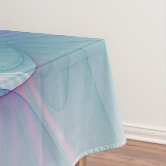 Modernes Abstraktes Rosa Blau Türkisches Fraktal K Tischdecke (Beispiel)