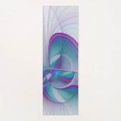 Modernes Abstraktes Rosa Blau Türkisches Fraktal K Yogamatte (Vorderseite)