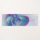 Modernes Abstraktes Rosa Blau Türkisches Fraktal K Yogamatte (Vorderseite (Horizontal))