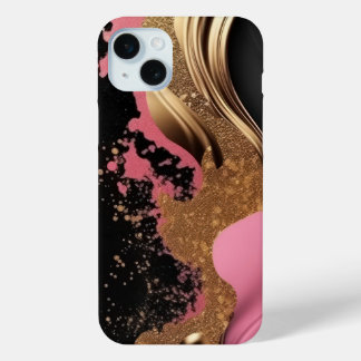 Modernes abstraktes, rosa Flüssiggold und schwarze Case-Mate iPhone Hülle