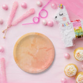 Modernes abstraktes rosa, gelb, Pfirsich Pappteller (Party)