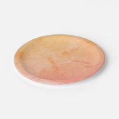 Modernes abstraktes rosa, gelb, Pfirsich Pappteller (Schrägansicht)