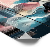 Modernes Abstraktes rosa Gelbschwarz Poster (Ecke)