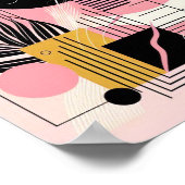 Modernes Abstraktes rosa Gelbschwarz Poster (Ecke)