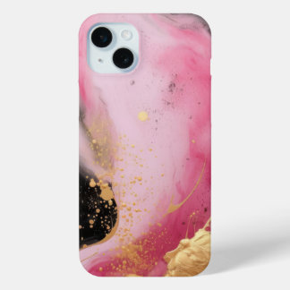 Modernes abstraktes rosa Gold und schwarzer Tinten Case-Mate iPhone Hülle
