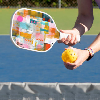 Modernes Abstraktes Rosa Pickleball Schläger