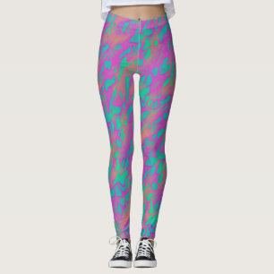 Modernes Abstraktes rosa und blaues Muster für Tie Leggings