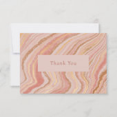 Modernes Abstraktes Rosa und Gold Dankeskarte (Vorderseite)