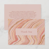 Modernes Abstraktes Rosa und Gold Dankeskarte (Vorne/Hinten)