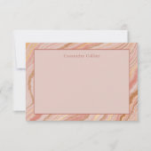 Modernes Abstraktes Rosa und Gold Mitteilungskarte (Vorderseite)