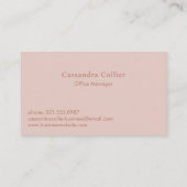 Modernes Abstraktes Rosa und Gold Visitenkarte (Rückseite)