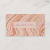 Modernes Abstraktes Rosa und Gold Visitenkarte (Vorderseite)