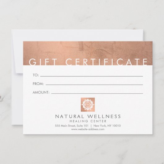 Modernes Abstraktes RoseGold Wellness-Geschenkguts (Vorderseite)