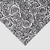 Modernes abstraktes Rosen-Muster, Schwarzweiss Seidenpapier (Ausschnitt)