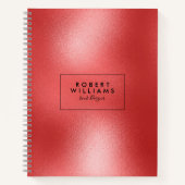 Modernes Abstraktes Rot-Shiny Notizblock (Vorderseite)