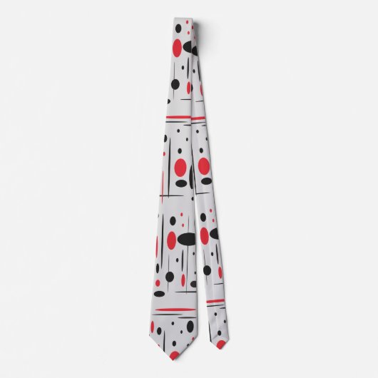 Modernes Abstraktes Rot und Schwarz Krawatte (Vorderseite)