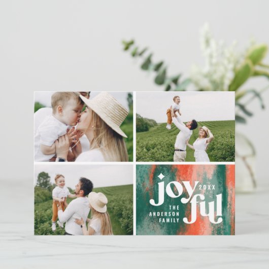 Modernes abstraktes Rot Weihnachten (Stehend Vorderseite)