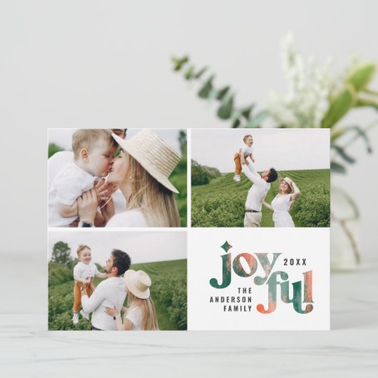 Modernes abstraktes Rot Weihnachten (Stehend Vorderseite)