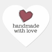 Modernes Abstraktes Rotes Herz mit Liebe Zitat han Herz-Aufkleber (Vorderseite)