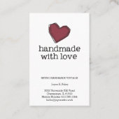 Modernes Abstraktes Rotes Herz mit Liebe Zitat han Visitenkarte (Vorderseite)