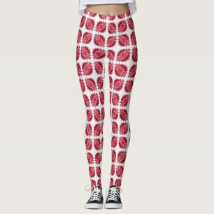 Modernes Abstraktes rotes Muster Leggings
