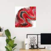 Modernes Abstraktes Rotes Schwarzes Wave Poster (Heimbüro)