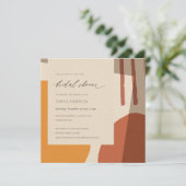 MODERNES ABSTRAKTES RUST YELLOW KÜNSTLERISCHES BRA EINLADUNG (Stehend Vorderseite)