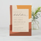 MODERNES ABSTRAKTES RUST YELLOW KÜNSTLERISCHES BRA EINLADUNG (Stehend Vorderseite)