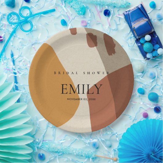 MODERNES ABSTRAKTES RUST YELLOW KÜNSTLERISCHES BRA PAPPTELLER (Party)