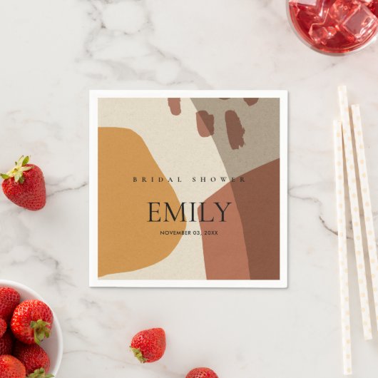 MODERNES ABSTRAKTES RUST YELLOW KÜNSTLERISCHES BRA SERVIETTE (Beispiel)