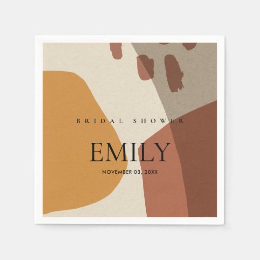 MODERNES ABSTRAKTES RUST YELLOW KÜNSTLERISCHES BRA SERVIETTE (Vorderseite)