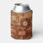 Modernes Abstraktes Rustikales Braunes Monogramm C Dosenkühler (Kanne Vorderseite)