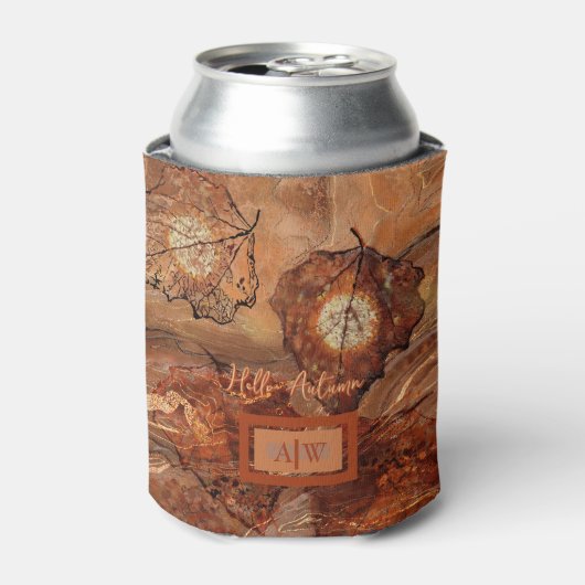 Modernes Abstraktes Rustikales Braunes Monogramm C Dosenkühler (Kanne Vorderseite)