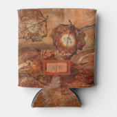 Modernes Abstraktes Rustikales Braunes Monogramm C Dosenkühler (Vorderseite)