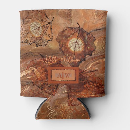 Modernes Abstraktes Rustikales Braunes Monogramm C Dosenkühler (Vorderseite)