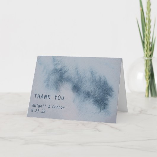 Modernes Abstraktes Schieferblau, graue Farbe Wass Dankeskarte (Vorderseite)