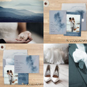 Modernes Abstraktes Schieferblau, graue Farbe Wass Einladung