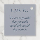 Modernes Abstraktes Schieferblau Grauer Nebel Wass Geschenkanhänger (Rückseite)