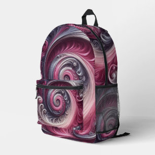 Modernes, Abstraktes, schlichtes Rosa und Lila Bedruckter Rucksack