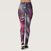 Modernes, Abstraktes, schlichtes Rosa und Lila Leggings (Rückseite)