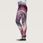 Modernes, Abstraktes, schlichtes Rosa und Lila Leggings (Links)