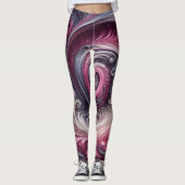 Modernes, Abstraktes, schlichtes Rosa und Lila Leggings (Vorderseite)