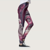 Modernes, Abstraktes, schlichtes Rosa und Lila Leggings (Rechts)