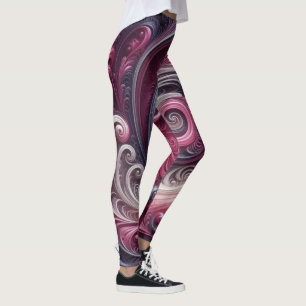 Modernes, Abstraktes, schlichtes Rosa und Lila Leggings