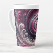 Modernes, Abstraktes, schlichtes Rosa und Lila Milchtasse (Linke Ecke)